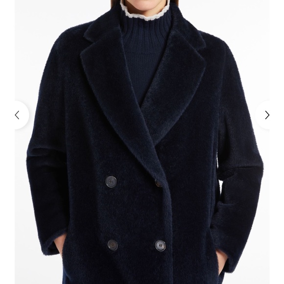 Max Mara Roseto Navy Blue Coat IT 42 US 6 - Picture 2 of 16